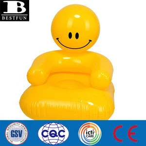 Buy Yellow Smiley Inflatable Chair For Kids Cute Snuggly Comfy ...