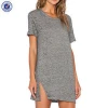YL oem custom Fashion hot sale women oversized casual dress grey short sleeve mini t shirt dress for Wholesale