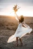 Fashionable illusion lace polka dot lantern sleeve wedding dress Wedding Gowns Beach Bride Dress Vestido De Noiva