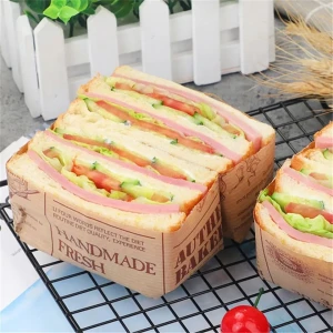 Food FDA grade customized printed burger pouch fast food wax coated greaseproof paper