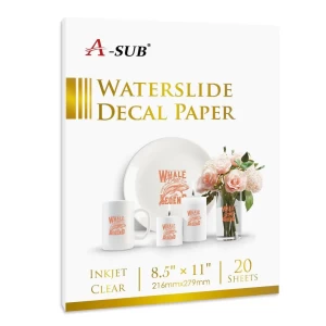 A-SUB® Ink Jet Water Slide Decal Paper (Clear) For Epson Inkjet Printer