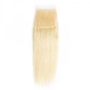 100%  Brazilian  Blond Straight Human Hair Closure