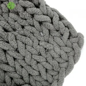 0.1s 2-2.5cm polyester chunky micro chenille  hat cushion rug plaid  throw blanket hand knitting yarn