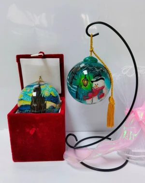 inside hand painted glass ball,hand-painted ornaments ball,Christmas ball ornaments