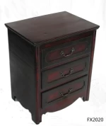 Dark Brown Vintage Bedside Cabinet