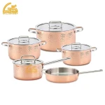 Hammered Tri-Ply Stainless Steel Cookware Set, 9-Piece