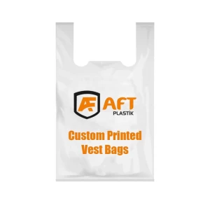 Plastic T-Shirt Carrier Vest Bag HDPE Packaging Custom Printing OEM Custom Size Color Thickness