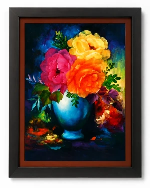 Colorful Flower Bouquet Framed Art Print