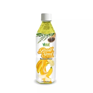 Made In Vietnam/16.9 Fl Oz Basil Seed Drink With Banana Flavor/ No Sugar/ Low Fat/ Wholesale Price By VINUT Supplier