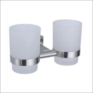 Double Glass toothbrush holder