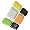 Wholesale Colorful Disposable Plates, PS Foam Plastic Meat Packaging Tray