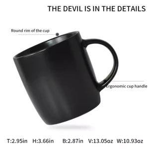 Personalized Black Ceramic Mug Material for Coffee Water and Milk Sublimation Mug with Handle PC Wholesale for Business