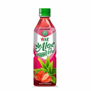 16.5 Fl Oz  Aloe Vera Juice Drink With Strawberry Collagen No Sugar Low Fat  Natural 100%