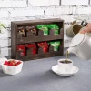 Wooden Double-Layer Beverage Storage Shelf.