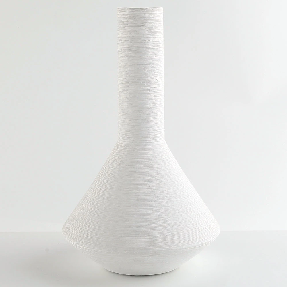 10 inch Plain White Unique Unglazed Home Hotel Restaurant Decor Ornament Ceramic Flower Vase