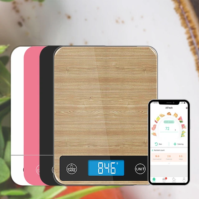10 kg Kitchen talking Scale Health Food Vegetables Weighing Tempered Glass ABS samrt free app household Kitchen Electronic Scale