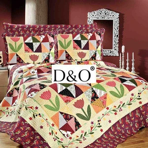 100% cotton printing patchwork quilt bedspread