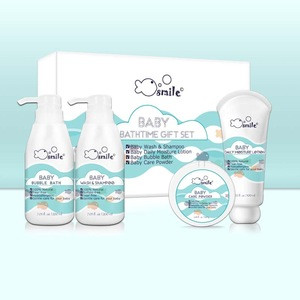 100% Natural Ingredients Baby Bathtime Gift Set Care Of The Healthy Growth Of The Baby&#39;s Skin