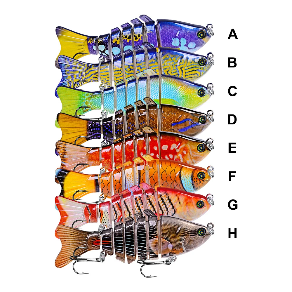 10CM 15.6g  Bass Trout Segmented Multi Jointed Slow Sinking Hook Saltwater Fishing Lure Baits Fishing Tack jointed swim baitle