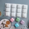 12 Holes Square Silicone Mold 3D Diy Mousse Dessert decoration Mould Cake decoration tools Kitchen Handmade Baking Tools