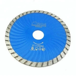 125mm Hot pressed Diamond turbo Blade for stone & construction material, concrete, brick, tile, granite, marble, masonry