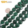 14mm coin shape malachite natural stone DIY loose Beads for jewelry making strand 15 inches