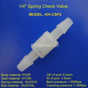 1/4&quot; mini spring one way non return plastic check valve