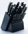 Import 15pcs SS Double Forged Kitchen Knife Set with 6pcs Steak knives in Wooden Block from China