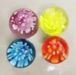 16mm Lampwork Blown Glass Pebble Mosaic Tile Mixed Flower Glass Marble Ball