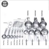 18/8 Stainless Steel 15 Pcs Measuring Cups And Measuring Spoons Set
