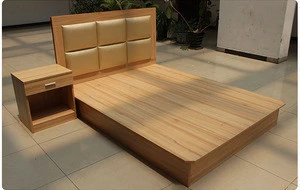 18mm particle board Hotel furniture wooden bed design