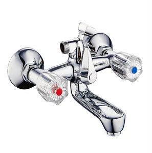 2 double handle wall mounted brass bathtub shower mixers bathroom accessories