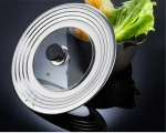 201 stainless steel multi-function anti-overflow pot cover household use frying pan lid customized stockpot cover