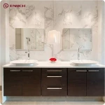 2018 australia style double sink and mirror bathroom vanity made in china