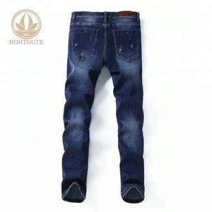 2018 Fashion Classic Slim Fit Jeans High Quality Washed Breathable Denim Jeans Men