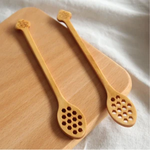 2018 latest design wholesale price wood honey spoon