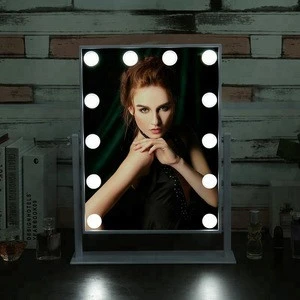 2018 newest desktop hollywood led makeup mirror with 12 pcs led bulbs