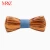 Import 2019 MBT217 wholesale handmade custom logo self tie zebrawood wooden bow tie men from China