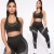 2020 Active Wear Black Printed Pattern Women Fitness Bra Legging 2PCS Yoga Set