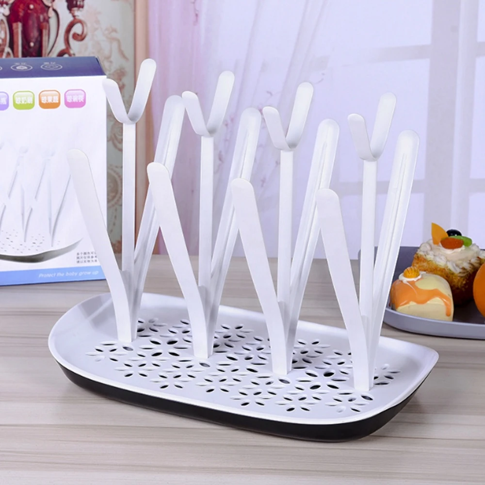 2020 Baby Products Portable New Design Space Saving Dryer Foldable Plastic Baby Water Milk Bottle Drying Rack