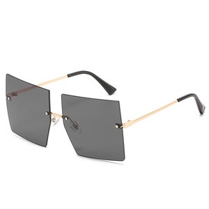 2020 Luxury Designer Style Oversized Rimless Gradient Square Sunglasses Women