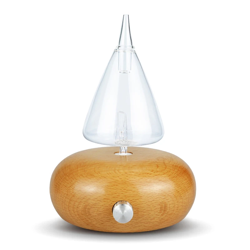 2020 New arrival 10ml waterless wood base ultrasonic essential oil glass nebulizer aromatherapy diffuser