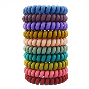 2020 NEW Frosted Colored Telephone Wire Elastic Hair Bands For Girls Headwear Ponytail Holder Rubber Bands