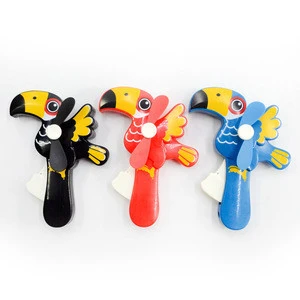 2020 new item promotion gift Big beaked bird hand pressure fan with pencil sharpener summer toy