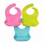 2020 New Product Custom Acceptable BPA Free Waterproof Silicone Clean Baby Bibs
