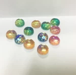 2020 New Product Flat Back Round Cabochon 10mm Mystic Color Fish Scale Stone