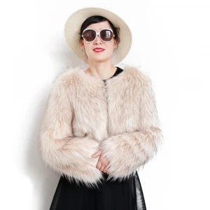2020 Wholesale long sleeve women faux fur coat fake fur jacket
