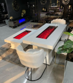 2021 Modern mirrored dining table rectangle buffet table with fireplace fire box insert for kitchen