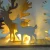 2021 new Christmas forest scene wooden elk tree statues home decor with led