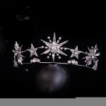 2021 New Design Bridal Party Tiara Wedding Dress Hair Ornaments Luxury Star Crowns Baroque Headband Tiaras Happy Birthday Crowns